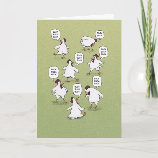 Funny Chickens Twenty Bucks Birthday Card (Front)