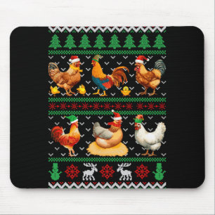 Funny Chickens Ugly Christmas Sweater Xmas Boys Gi Mouse Mat
