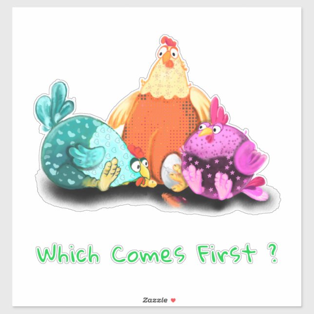 Funny Chickens Waiting Egg To Hatch - Custom Text  (Sheet)