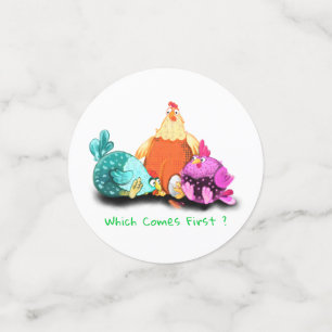 Funny Chickens Waiting Egg To Hatch - Custom Text Confetti