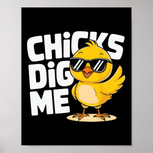 Funny Chicks Dig Me Easter Happy Easter 2  Poster