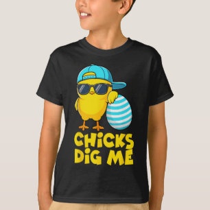 Funny Chicks Dig Me For Men Boys Kids Toddlers Hap T-Shirt