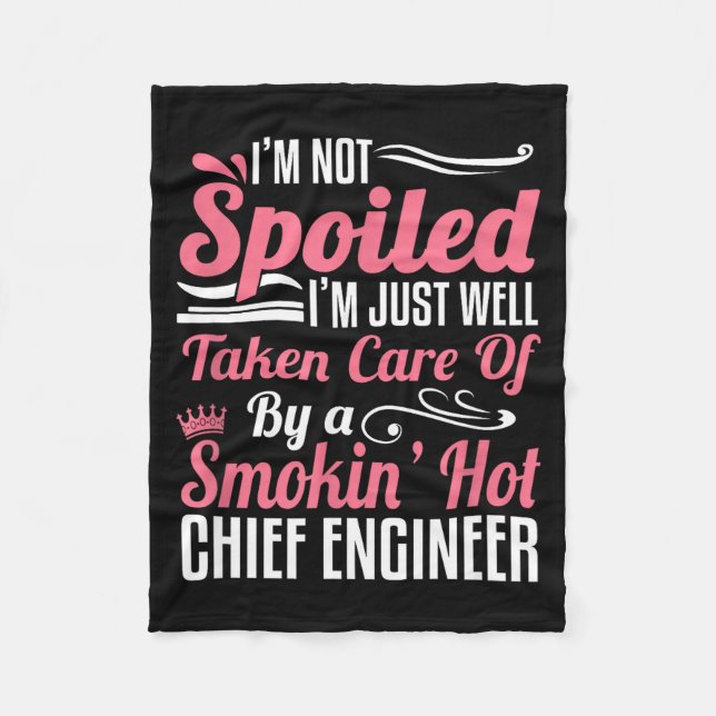 Funny Chief Engineer Wife Girlfriend Maritime Vale Fleece Blanket (Front)
