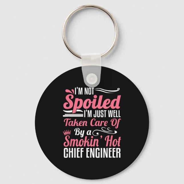 Funny Chief Engineer Wife Girlfriend Maritime Vale Key Ring (Front)