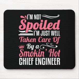 Funny Chief Engineer Wife Girlfriend Maritime Vale Mouse Mat
