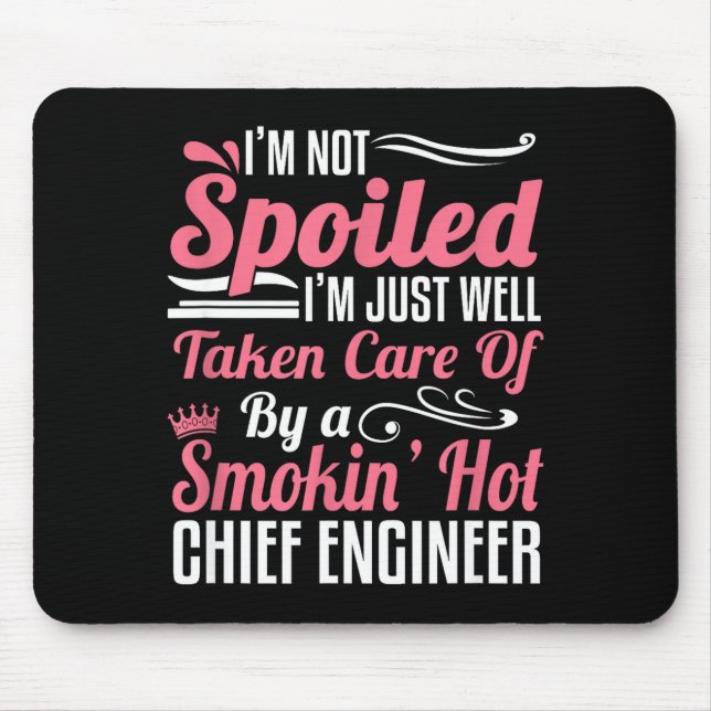 Funny Chief Engineer Wife Girlfriend Maritime Vale Mouse Mat (Front)