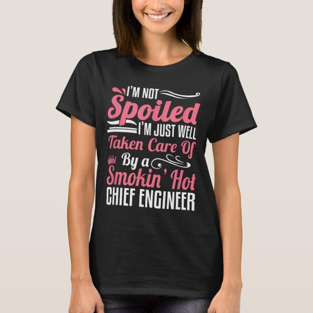 Funny Chief Engineer Wife Girlfriend Maritime Vale T-Shirt (Front)