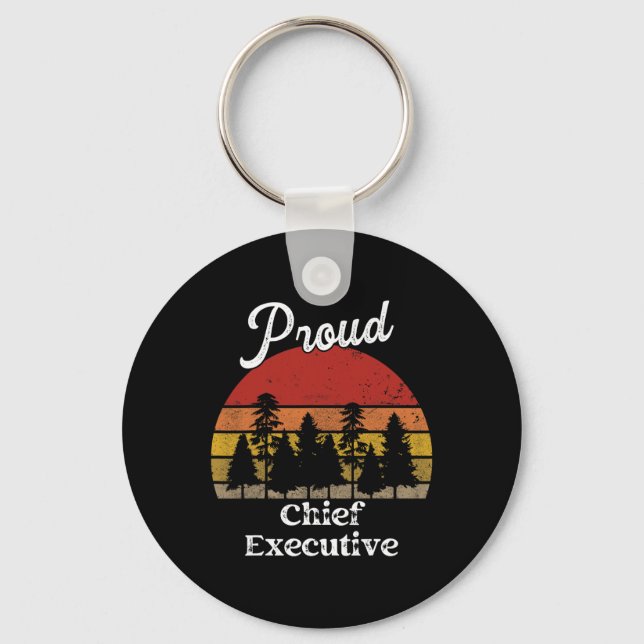 Funny Chief Executive Shirts Job Title Professions Key Ring (Front)