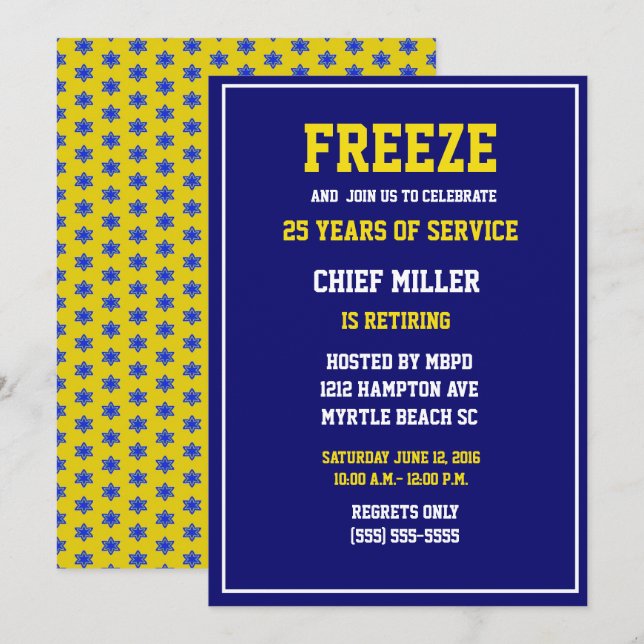 Funny Chief of Police Retirement Invitation (Front/Back)