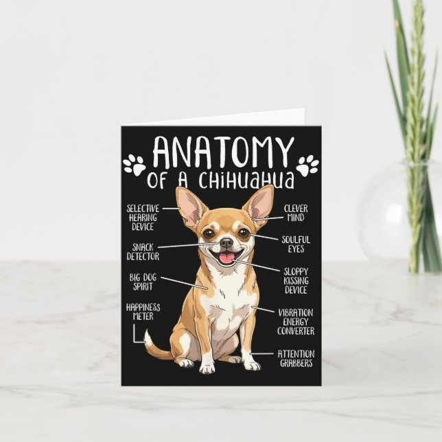 Funny Chihuahua Anatomy Of A Chihuahua Dog Owner P Card (Front)