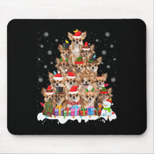 Funny Chihuahua Christmas Lights Tree Dog Lover Xm Mouse Mat