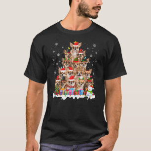 Funny Chihuahua Christmas Lights Tree Dog Lover Xm T-Shirt