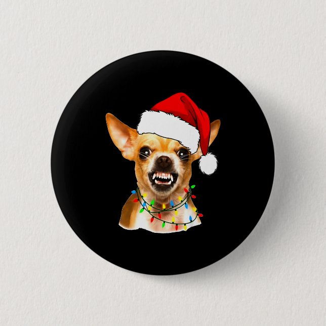Funny Chihuahua Christmas Shirt For Dog Lovers Wom 6 Cm Round Badge (Front)