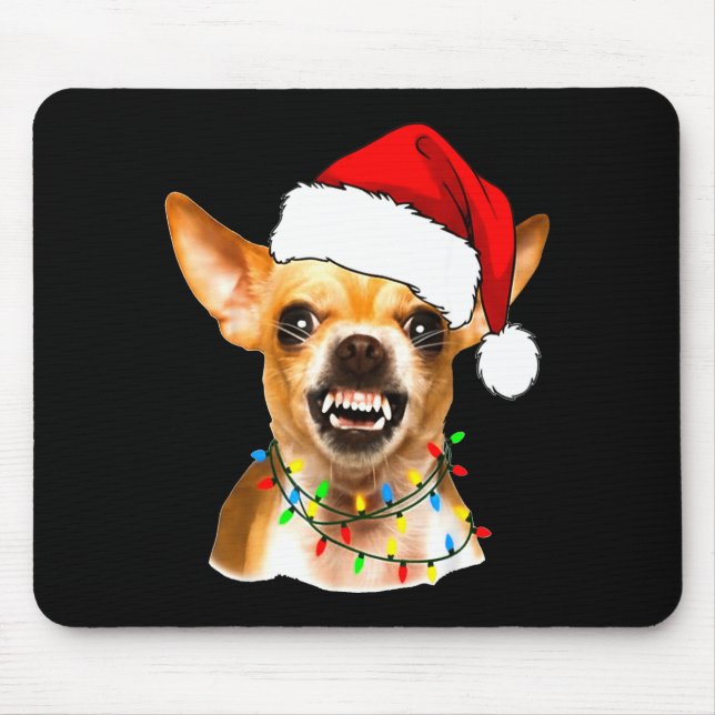 Funny Chihuahua Christmas Shirt For Dog Lovers Wom Mouse Mat (Front)