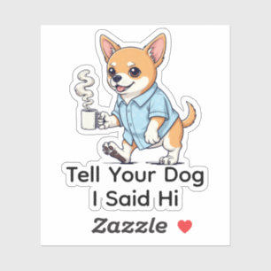 Funny Chihuahua dog Business Suit Coffee 