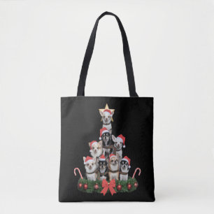 Funny Chihuahua Dog Christmas Tree Xmas Tote Bag