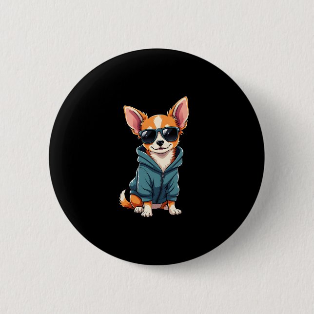 Funny Chihuahua Dog Easily Distracted By Large Dog 6 Cm Round Badge (Front)