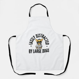 Funny Chihuahua Dog Easily Distracted By Large Dog Apron