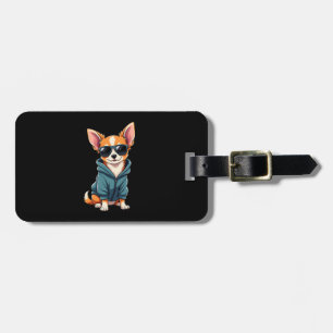 Funny Chihuahua Dog Easily Distracted By Large Dog Luggage Tag