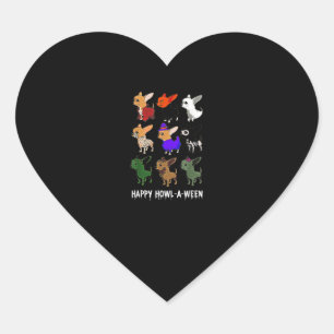 Funny Chihuahua Dog Halloween Happy Halloween Heart Sticker