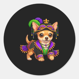 Funny Chihuahua Dog Lover Festival Classic Round Sticker