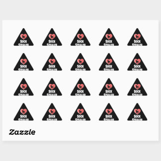 Funny Chihuahua Dog Lover Sock Stealer Triangle Sticker