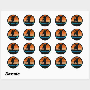 Funny  Chihuahua Dog Riding Skateboard  Classic Round Sticker