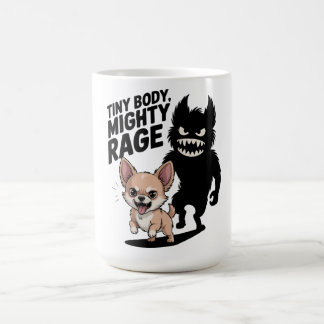 Funny Chihuahua Dog "Tiny Body, Mighty Rage" Coffee Mug