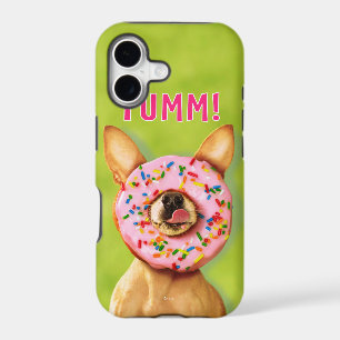 Funny Chihuahua Dog with Sprinkle Doughnut on Nose