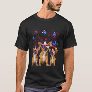 Funny Chihuahua Dogs American Flag Lover Happy 4Th T-Shirt