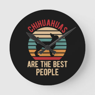 Funny Chihuahua Dogs Gift Round Clock