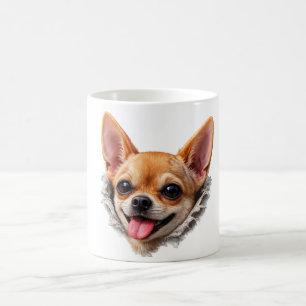 Funny Chihuahua Face 3D Design – Cute Dog Meme  Coffee Mug