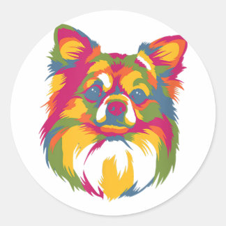 Funny Chihuahua Gift Idea For Family Classic Round Sticker
