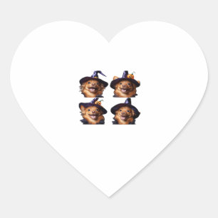 Funny Chihuahua Halloween Witch Costume � Cute Dog Heart Sticker