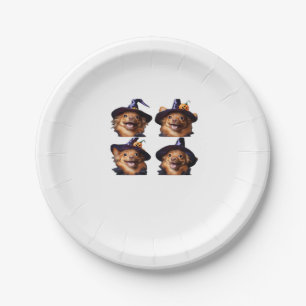 Funny Chihuahua Halloween Witch Costume � Cute Dog Paper Plate