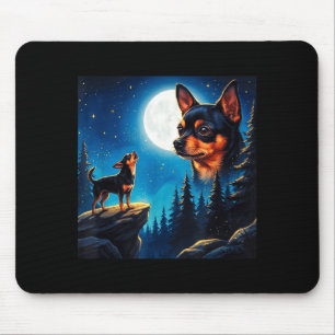 Funny chihuahua howling at the moon pet dog lover mouse mat