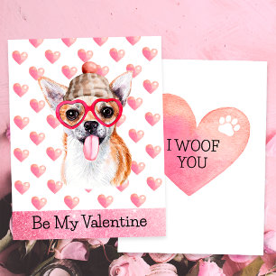 Funny Chihuahua I Woof You Dog Valentine's Day Holiday Card