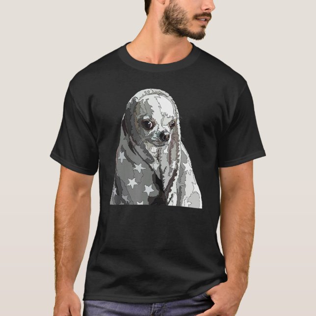 Funny Chihuahua In A Blanket Chiwawa Mom Dad Dog L T-Shirt (Front)