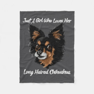 Funny Chihuahua Just A Girl Fleece Blanket