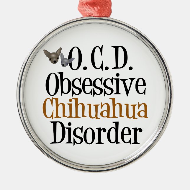 Funny Chihuahua Metal Tree Decoration (Front)