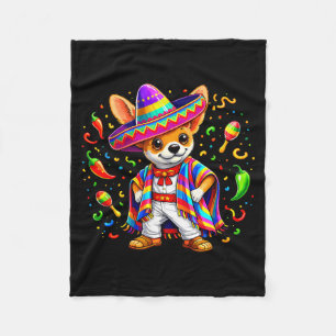 Funny chihuahua mexican sombrero dog cinco de mayo fleece blanket