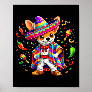 Funny chihuahua mexican sombrero dog cinco de mayo poster