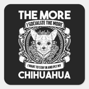 Funny Chihuahua Mum Puppy Dog Dad Cartoon Puppies Square Sticker