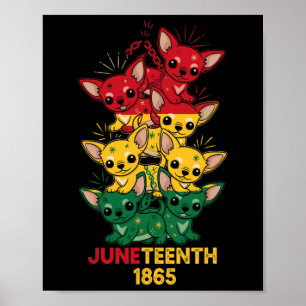 Funny Chihuahua Pan African Flag Juneteenth Kids M Poster