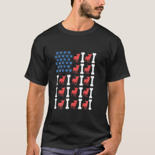 Funny Chihuahua Paws Flag American USA Dog Lover T-Shirt
