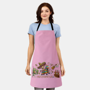 Funny Chihuahua Riding Piñata Fiesta Birthday  Apron
