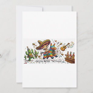 Funny Chihuahua Riding Piñata Fiesta Birthday Invitation