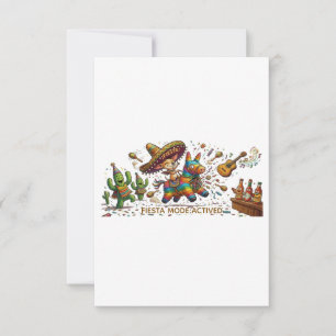 Funny Chihuahua Riding Piñata Fiesta Birthday Thank You Card
