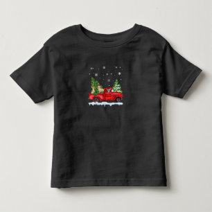 Funny Chihuahua With Red Truck Christmas Holiday Toddler T-Shirt