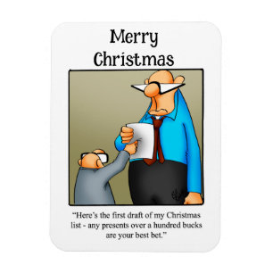 Funny Child Christmas List Humor Magnet Gift
